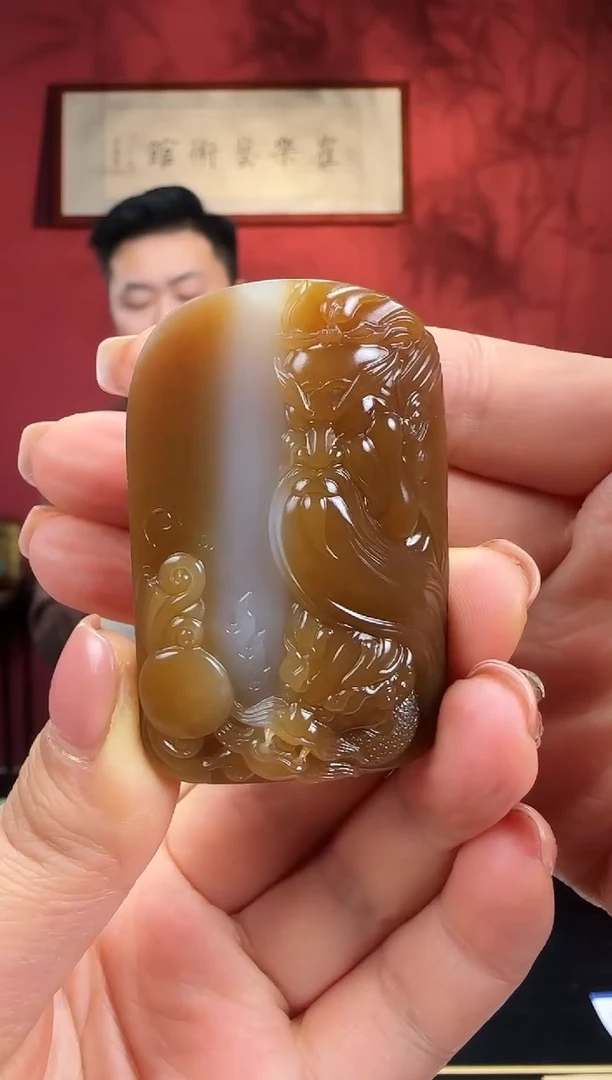 未镶嵌和田玉挂件糖白俏色御龙关公m78