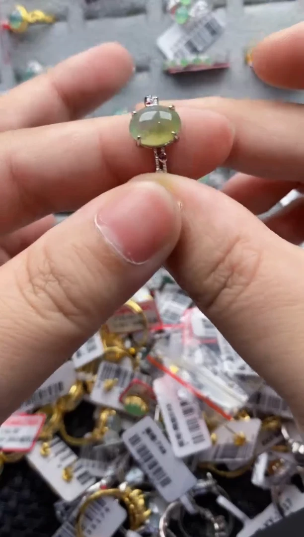 【闪购商品】翡翠戒指银S925镶嵌444444---8
