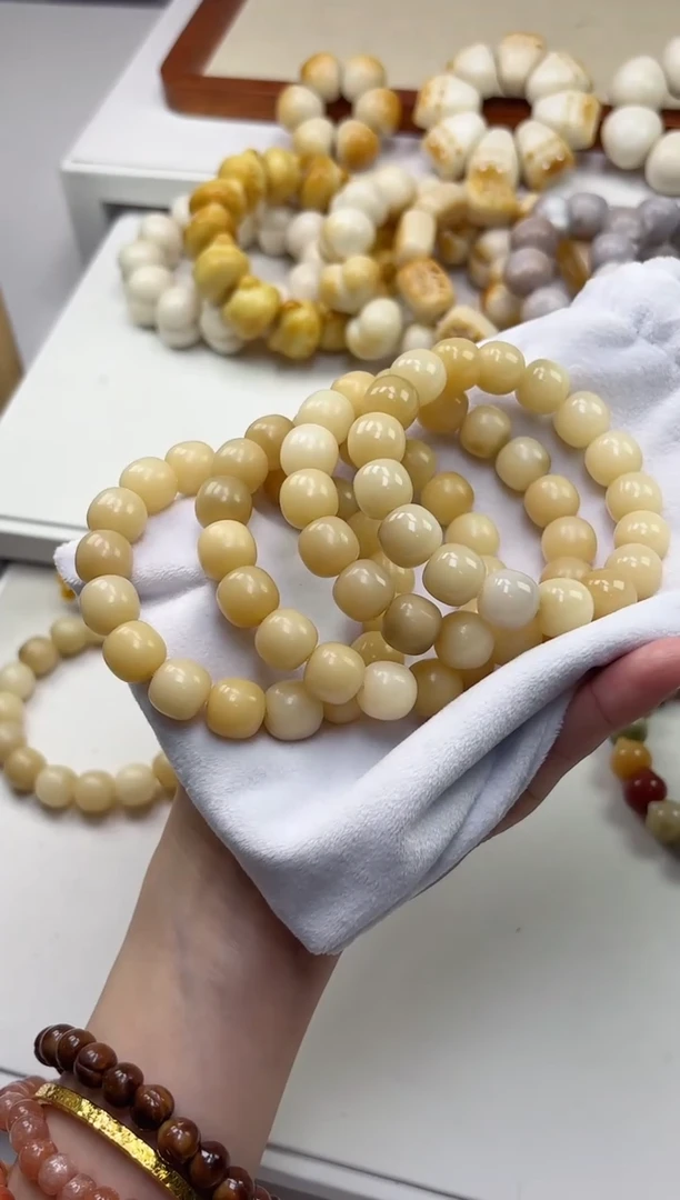 手串菩提根/象牙果沐g73烟雨蒙蒙干磨桶珠12*13mm手串