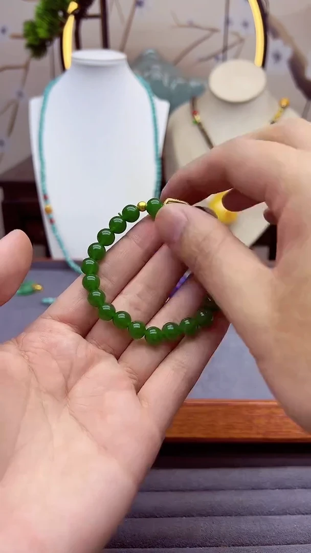 【闪购商品】和田玉（糖玉）手链14K金镶嵌S93`````