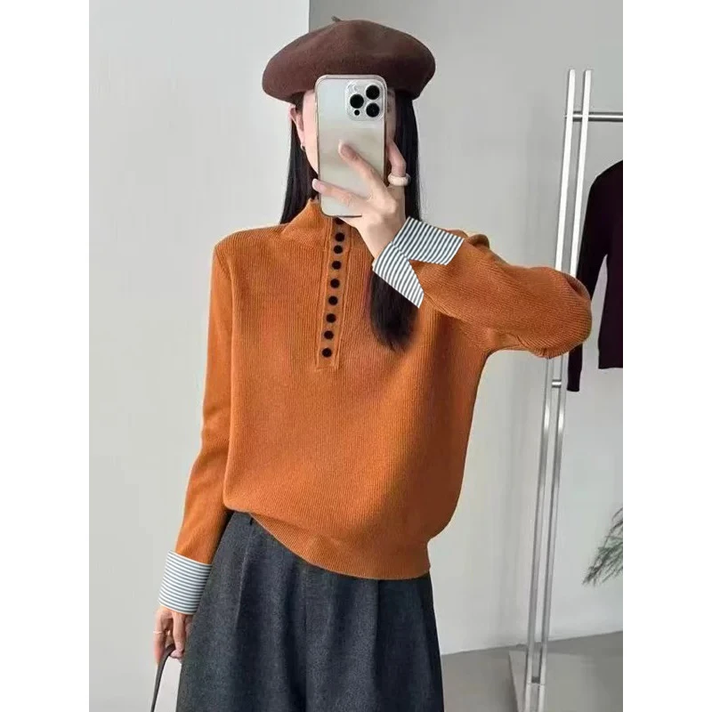 【红色】3890外套超柔软高品质中领半开上衣