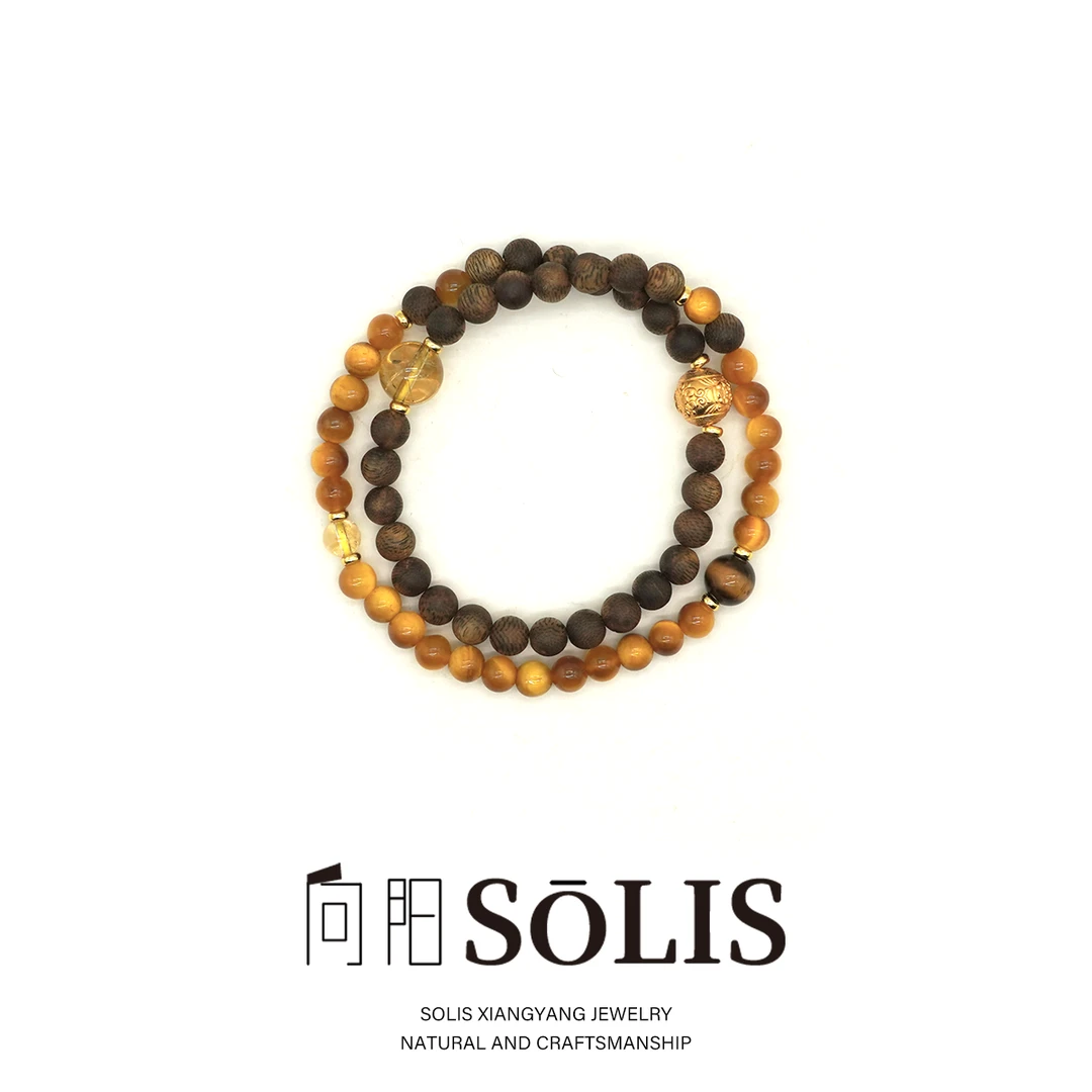 沉香【向阳SOLIS】日进斗金设计款多圈手串