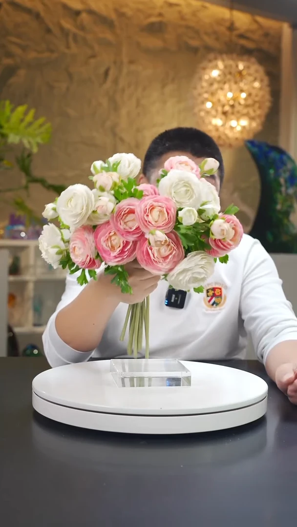 琉璃洋牡丹仿真花（8只白 8只粉 预售）