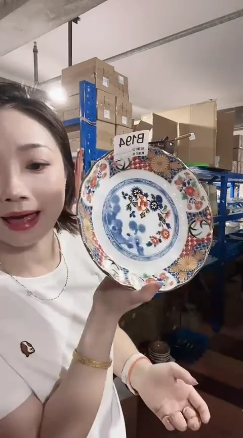 瓷片日本进口瓷器22cm钵盘B194(新