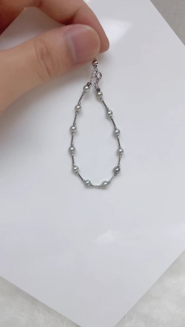 银S925镶嵌海水珍珠手链