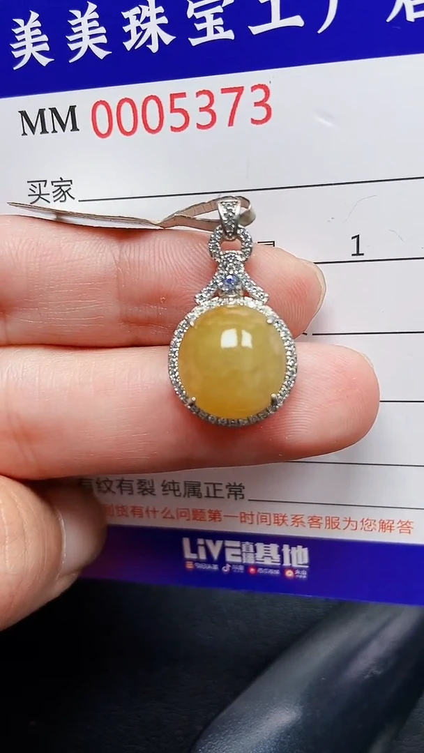 颈饰银S925镶嵌翡翠5373