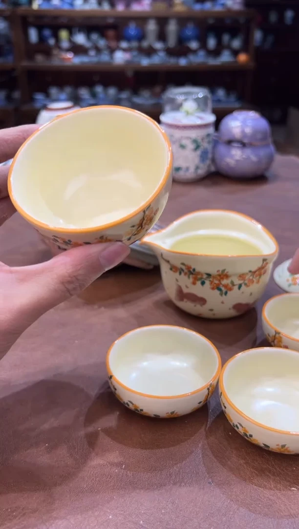 真的很便宜超好看会开片的旅行茶具