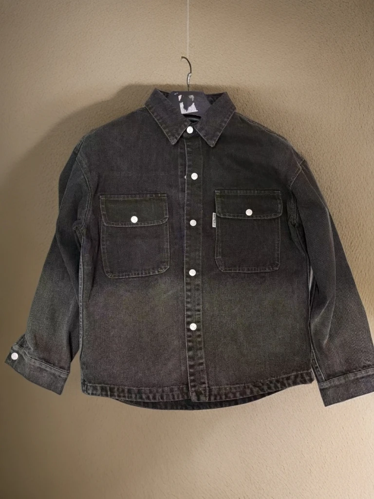 2721渐变色工装牛仔衣夹克休闲时尚户外翻领潮流