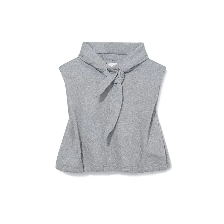 ANDAHALF 设计师品牌25春夏灰色连帽卫衣无袖运动衫宽松马甲叠穿