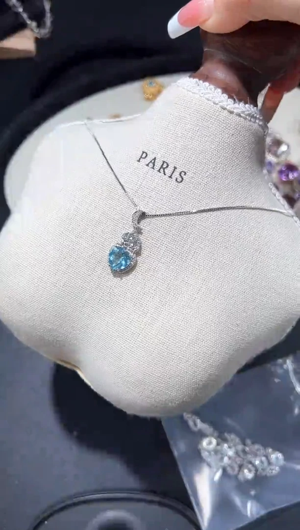 吊坠(不含链)银S925镶嵌托帕石83m多样性发其一【1个】