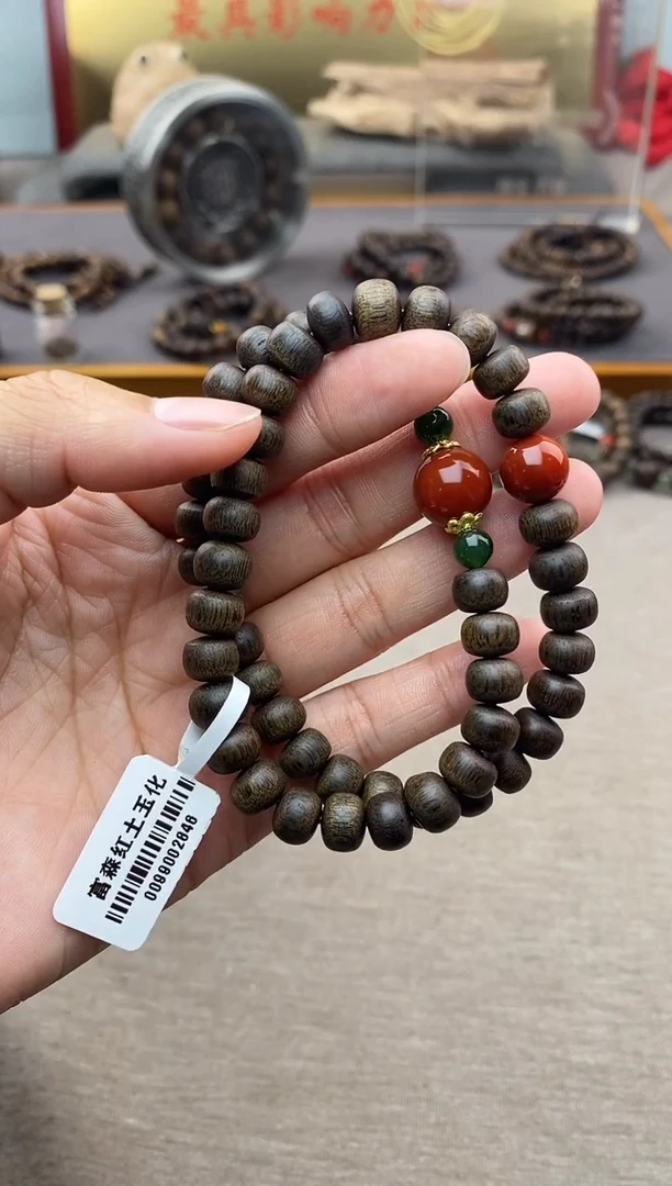 【闪购商品】沉香手串富森红土6*8玉化沉水＋配饰双圈设计