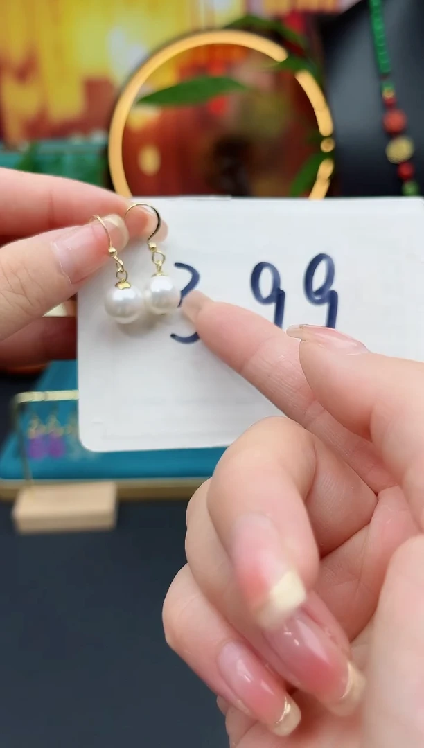 耳饰银S925镶嵌拼合珍珠（马贝珠）w04000