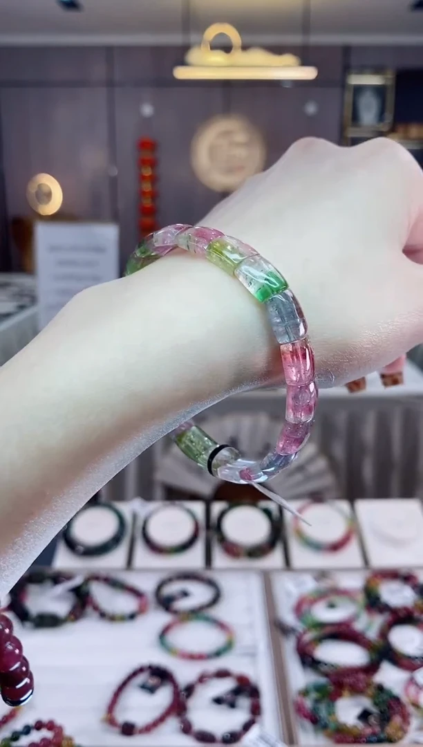 【闪购商品】碧玺西瓜单圈手牌未镶嵌一物一证dan多样性发货一条