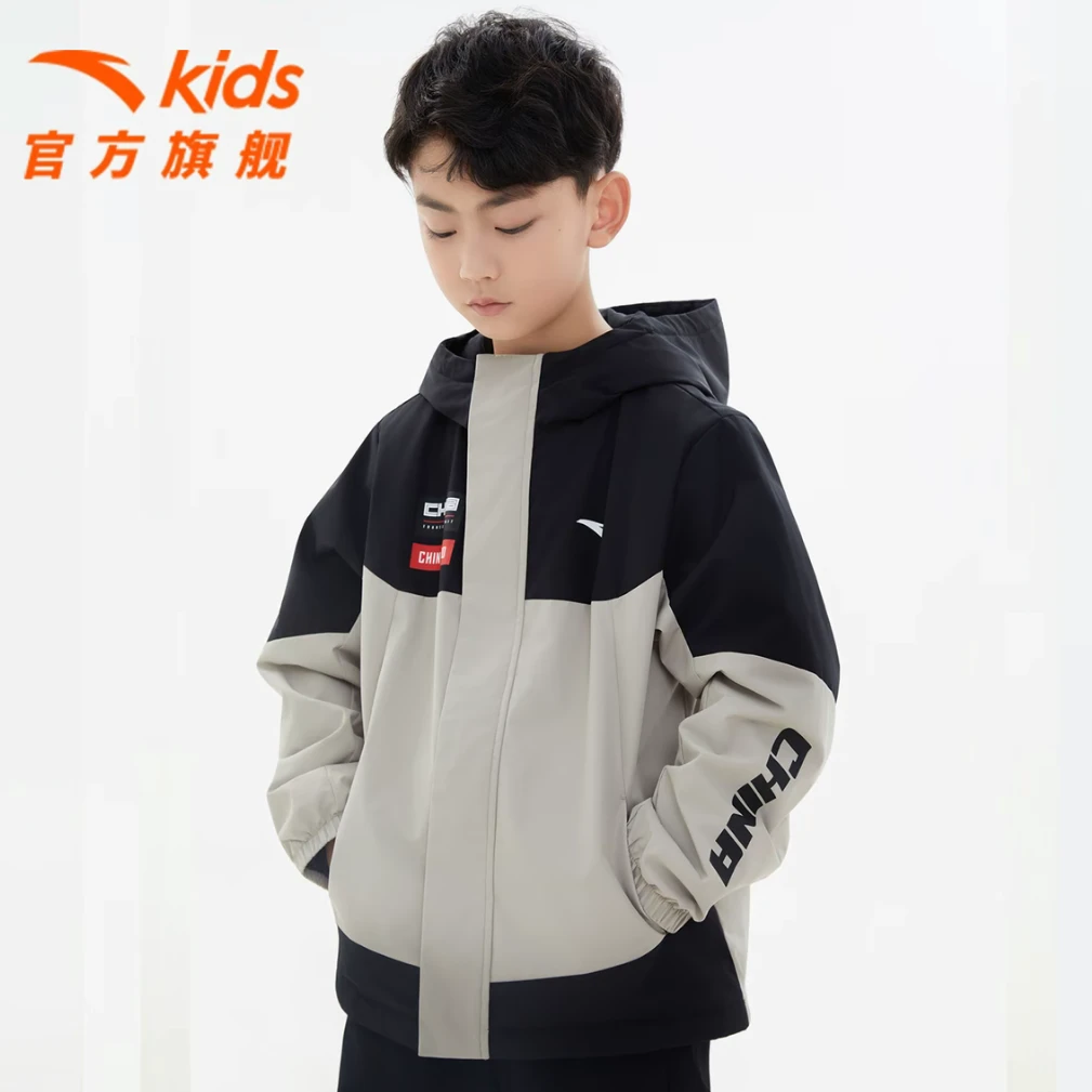 anta kids/安踏儿童男大童运动新欧若风时尚青少年休闲薄外套