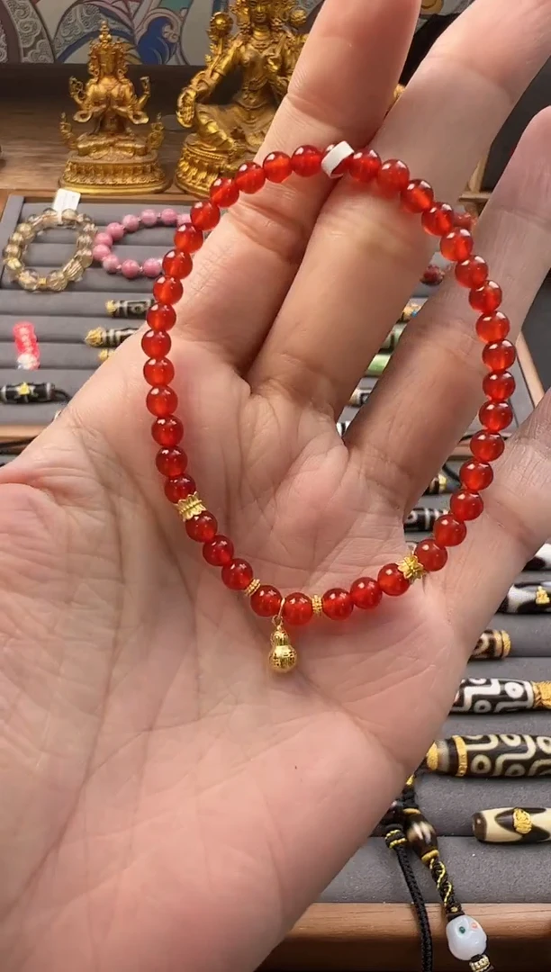 【闪购商品】南红玛瑙挂件18K金镶嵌手饰