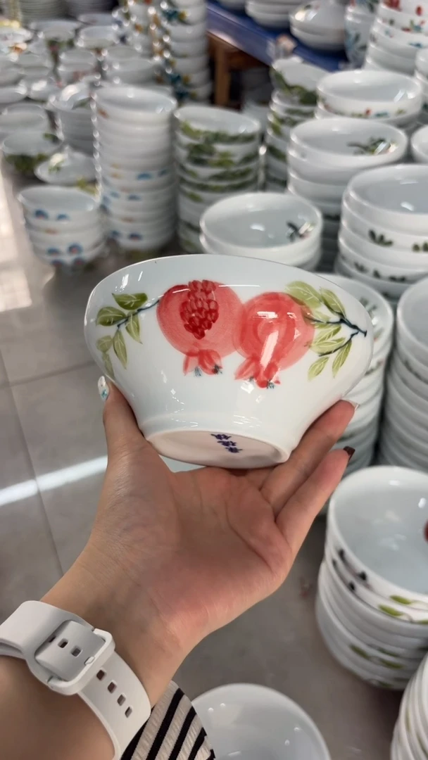 瓷片景德镇陶瓷食品级手绘釉中彩-葫芦碗