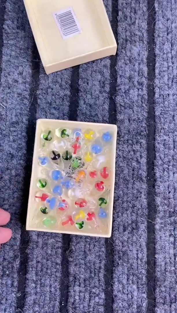 琉璃手工艺品一盒水滴挂钩蘑菇