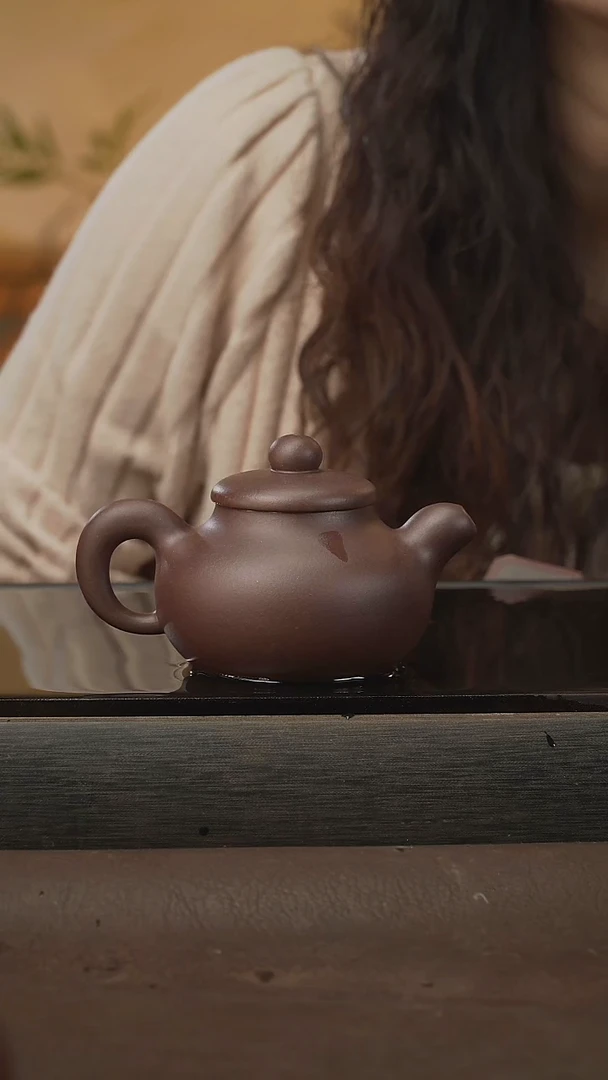 茶壶紫砂道洪圣珠，紫泥，200cc