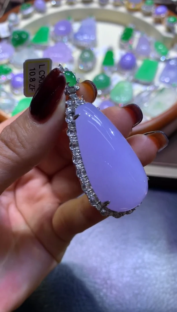 吊坠(不含链)18K金镶嵌翡翠翡翠A货