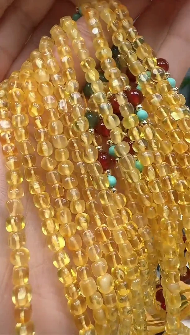 【闪购商品】琥珀裸石未镶嵌配链    多样性发一