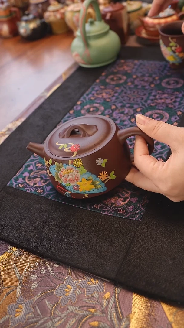 茶壶紫砂团扇汉瓦