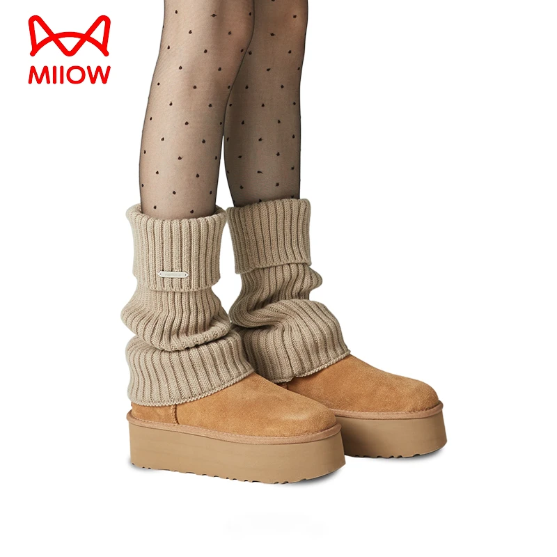 猫人堆堆袜套女士秋冬季配雪地靴小腿袜套针织加厚y2k保暖腿套女