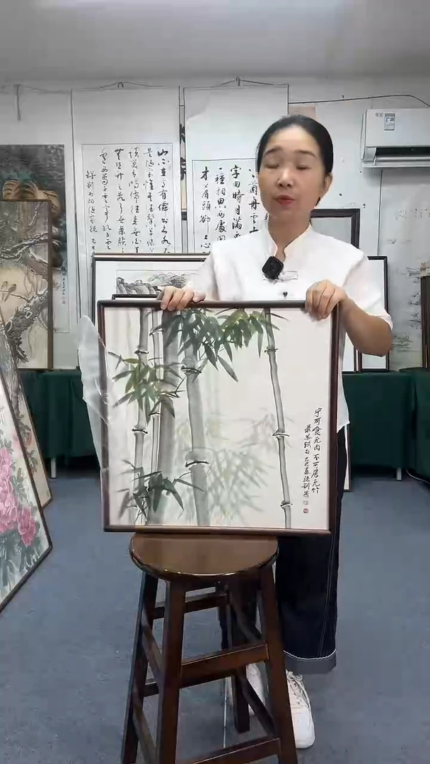 国画52*52实木画框京东包邮手绘