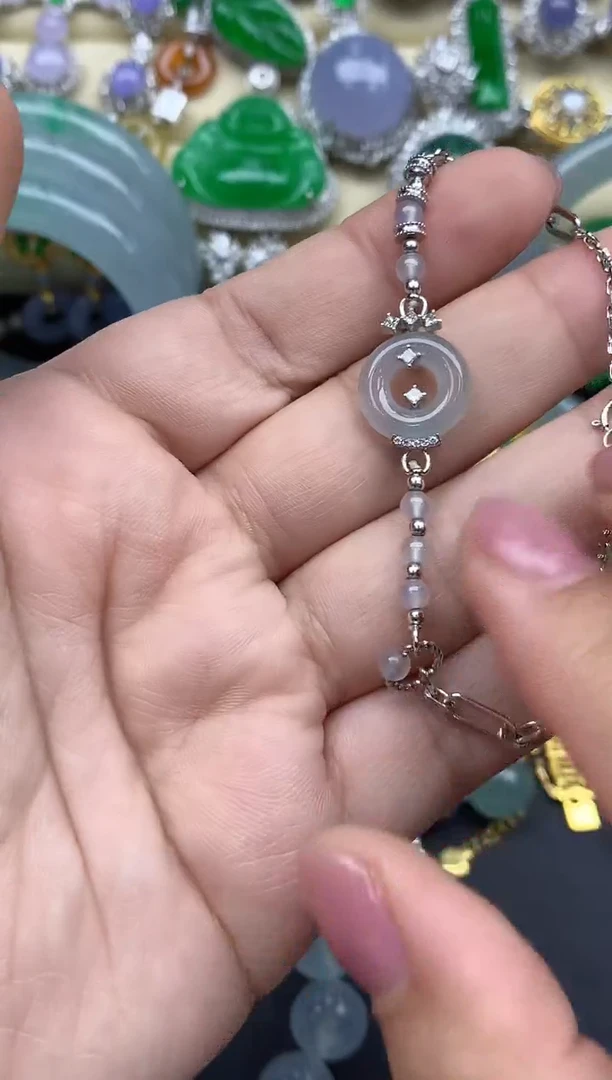 18K金镶嵌手链翡翠451-春日珠宝