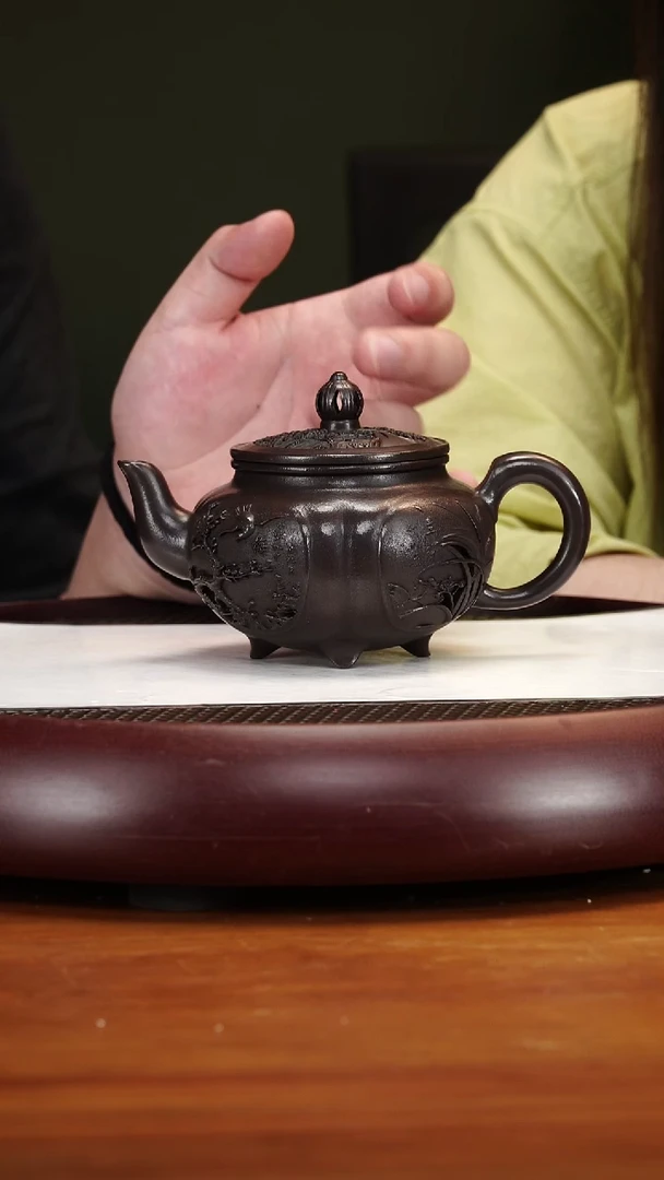 茶壶紫砂98QYJ君子之交 老紫泥310cc