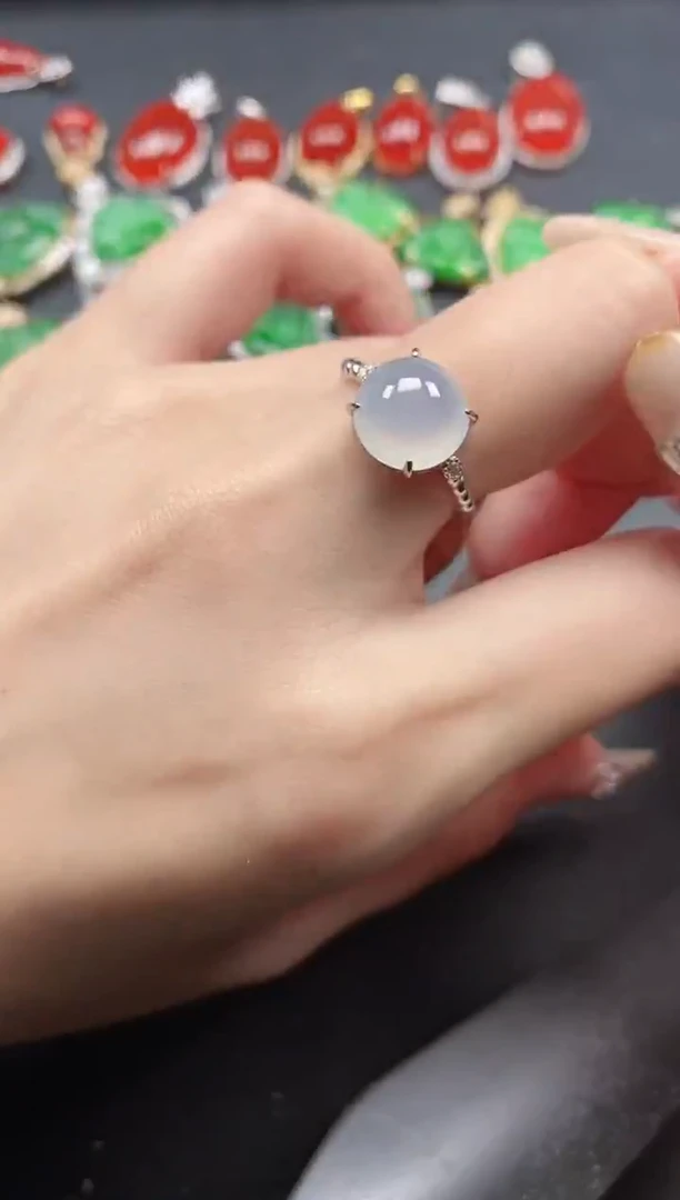 银S925镶嵌戒指翡翠51511