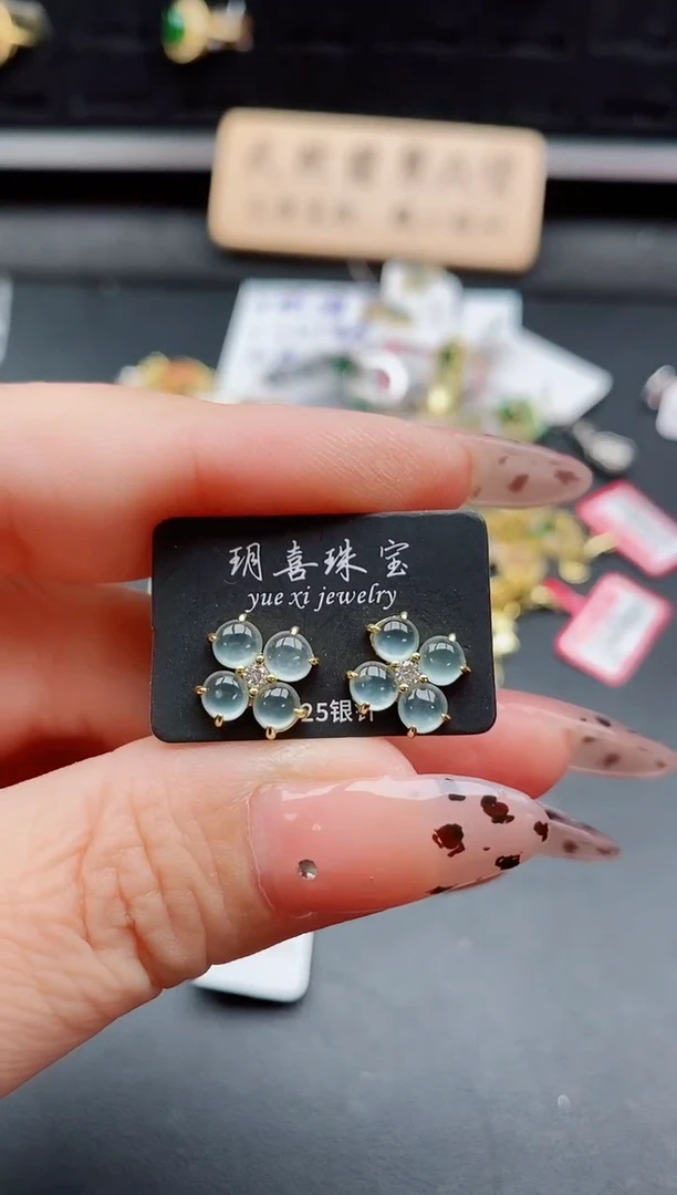 银S925镶嵌戒指翡翠1