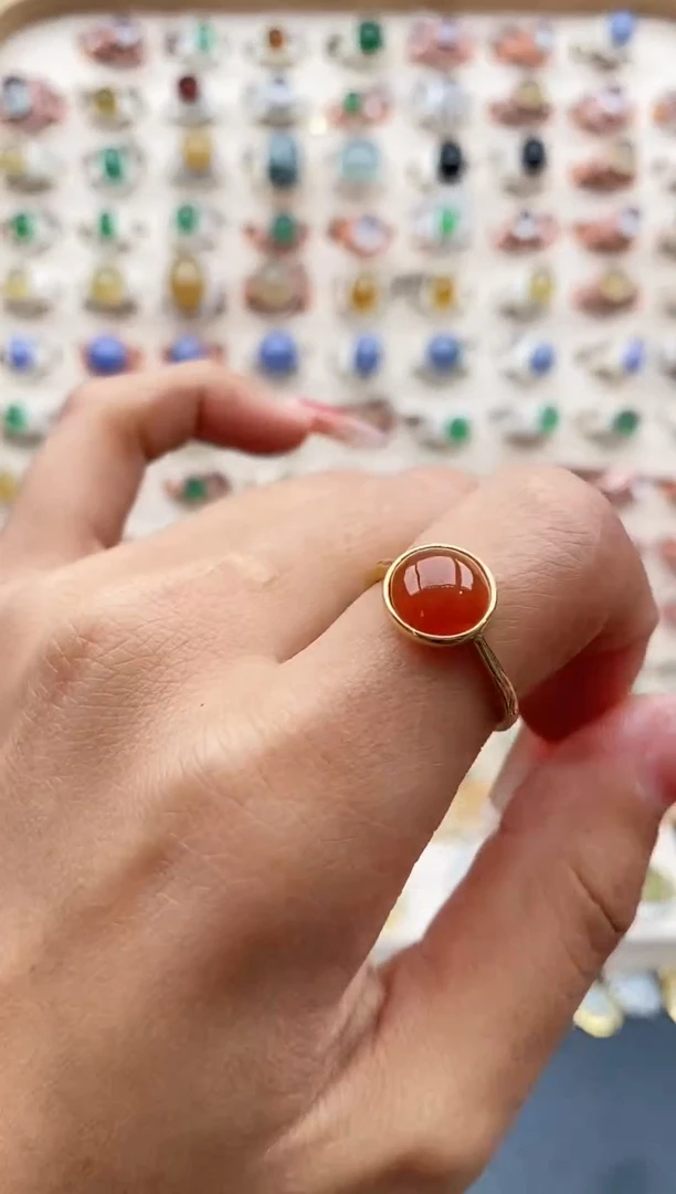 【闪购商品】翡翠戒指银S925镶嵌缅甸天然A货翡翠222  6+1