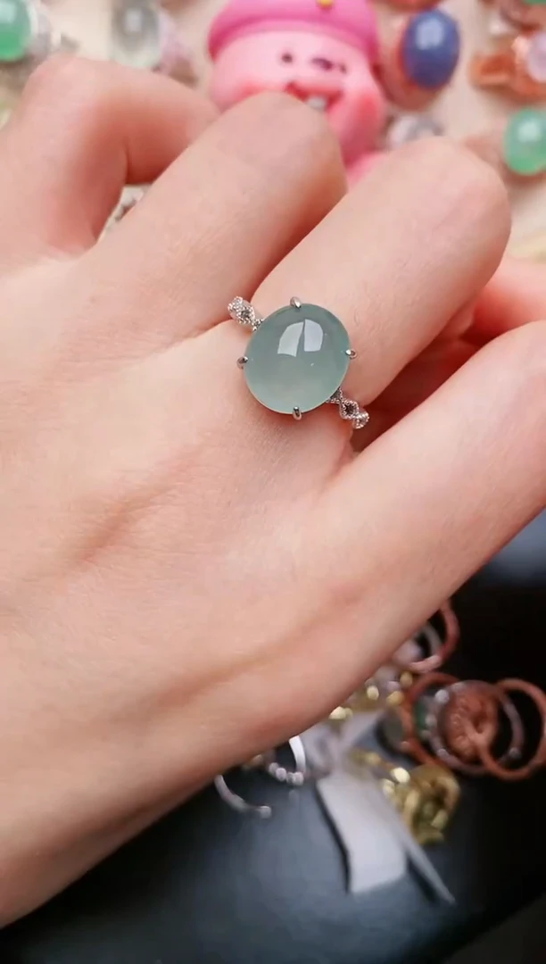 翡翠戒指银S925镶嵌....