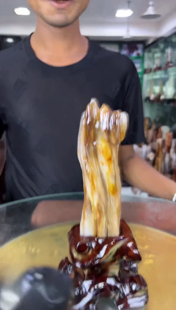 缅甸天然树化玉摆件