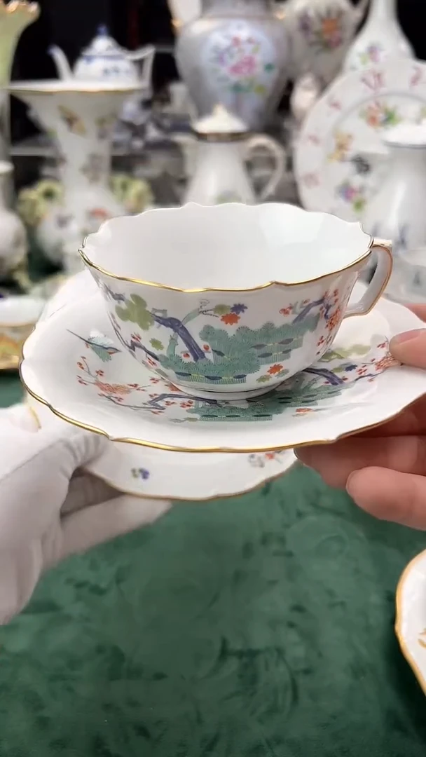 欧瓷梅森喜上枝头茶杯碟盘