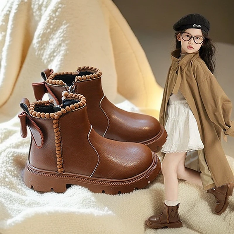 女童靴子公主靴子2024秋冬软底儿童新款洋气马丁靴加绒保暖短靴子