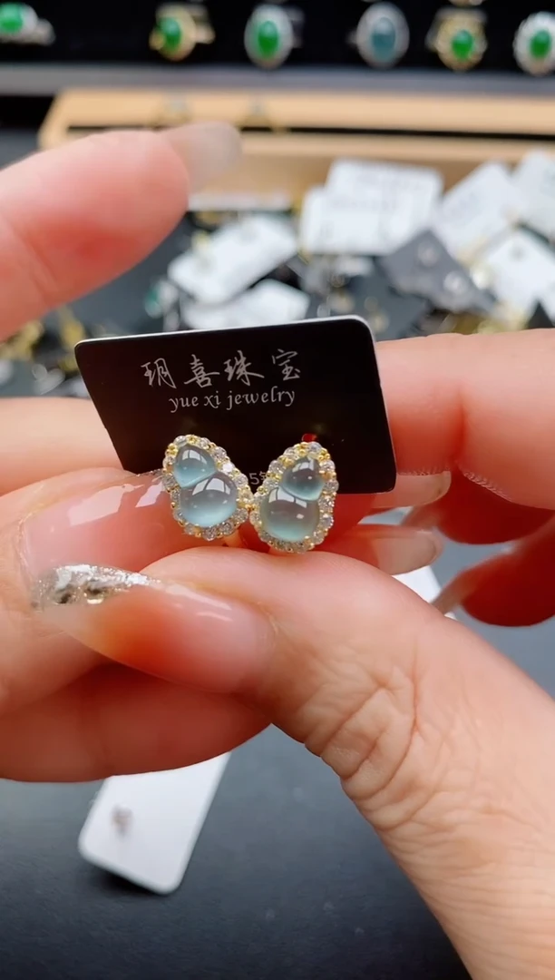 银S925镶嵌戒指翡翠1