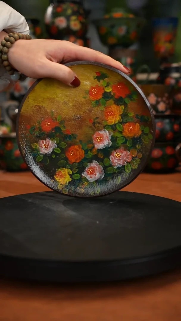 紫砂油画釉下彩手绘