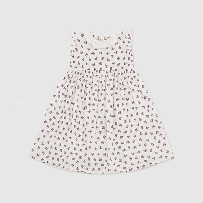 韩国 susu25夏女童宝宝纯棉印花小樱桃无袖连衣裙