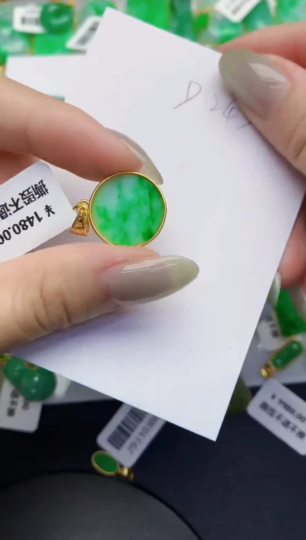 翡翠银S925镶嵌颈饰缅甸天然翡翠A货