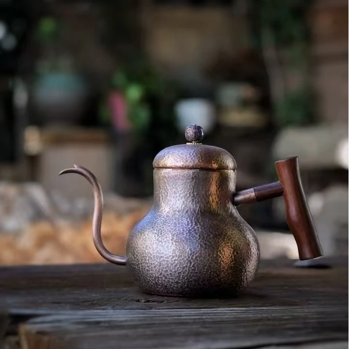 【千羽铜壶】750ML咖啡壶加厚款纯手工锤纹加厚精品茶具