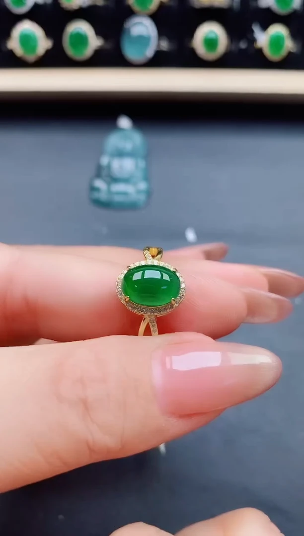 翡翠戒指银S925镶嵌321321