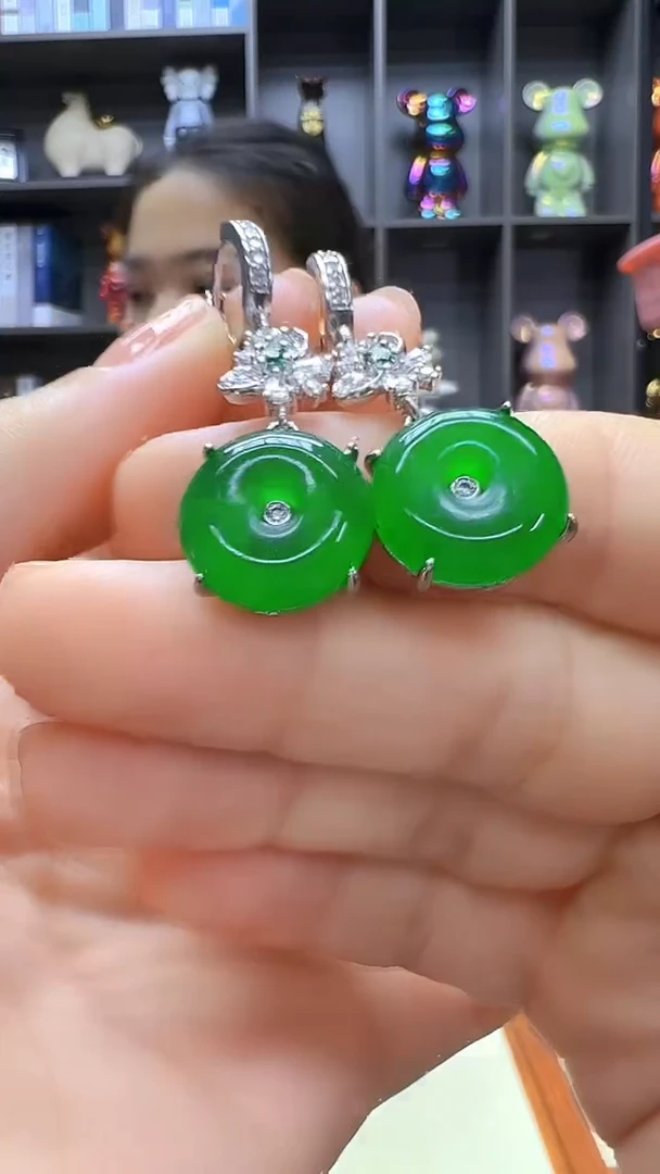 翡翠足银镶嵌颈饰沉白diy劲饰