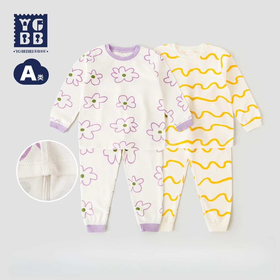 英格贝贝女童内衣两件套儿童a类纯棉秋衣秋裤中小童保暖A184052