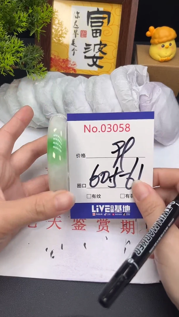 未镶嵌手镯翡翠3058