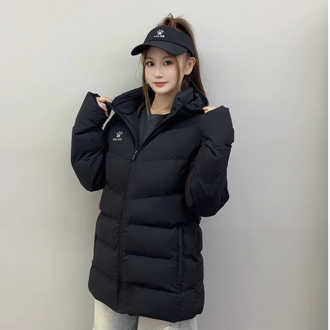 【2025新款棉服】KELME/卡尔美新款大爪子印花保暖短款棉服外套冬训