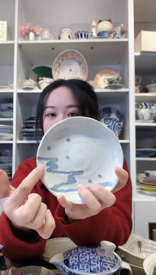 陶瓷【孤品】有田烧流星土风小盘13cm