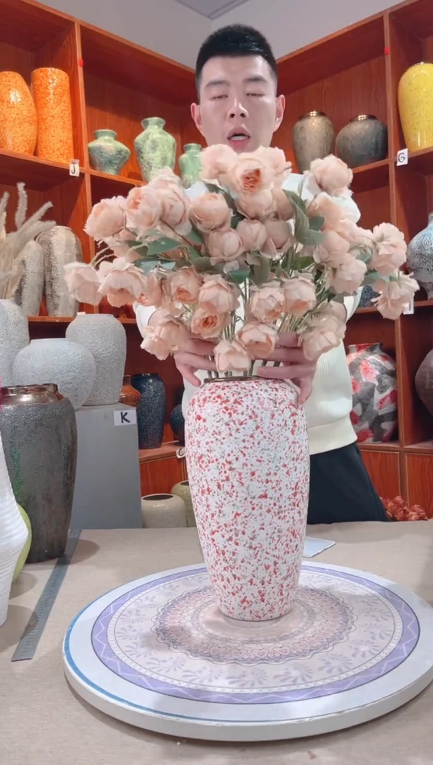 【闪购商品】瓶樱花粉 大号 陶瓷花瓶 无花