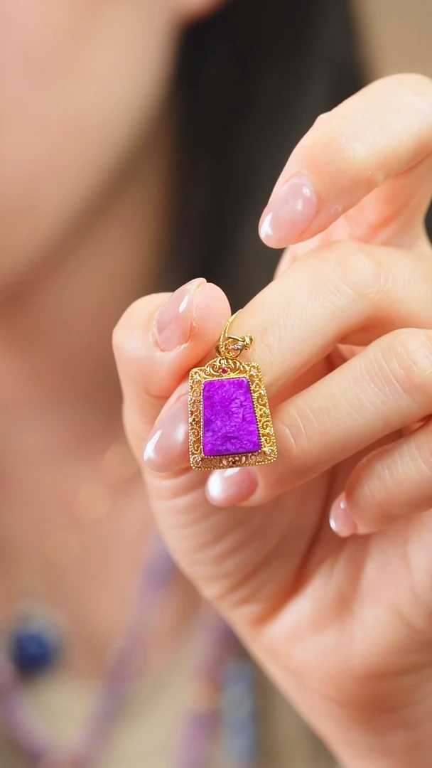 苏纪石（舒俱来）18K金镶嵌吊坠(不含链)6