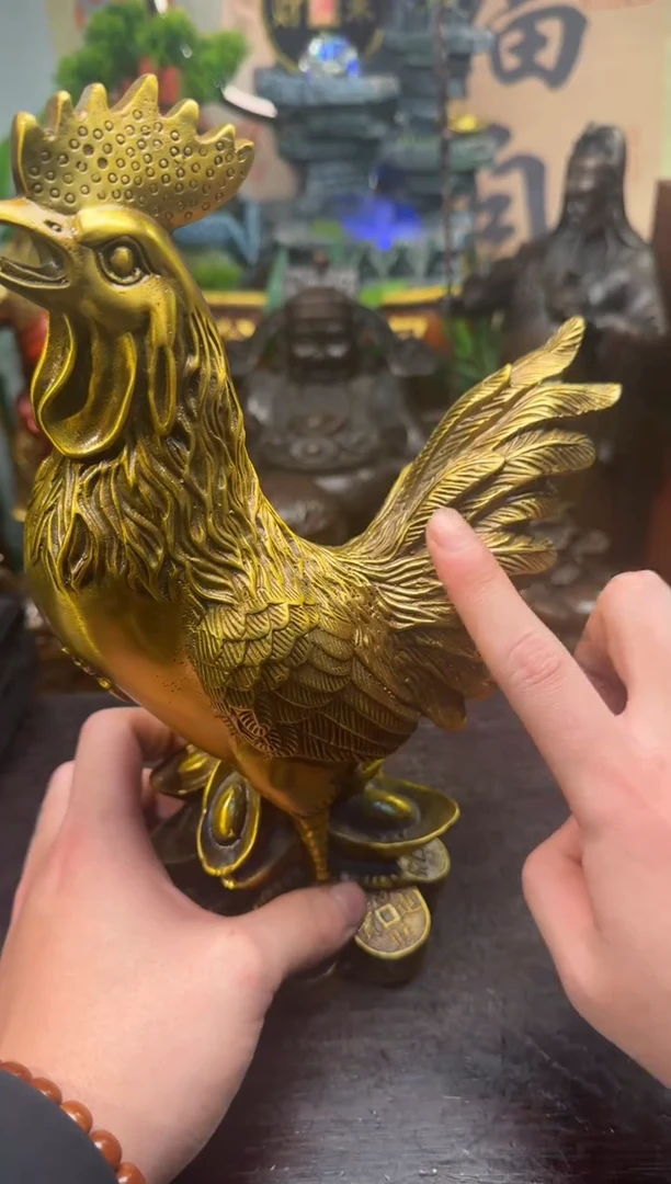 潼潼古铜只卖真铜！（纯黄铜大公鸡）